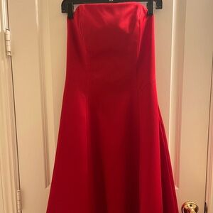 Cache Red Taffeta Evening Gown Prom Dress Size 8